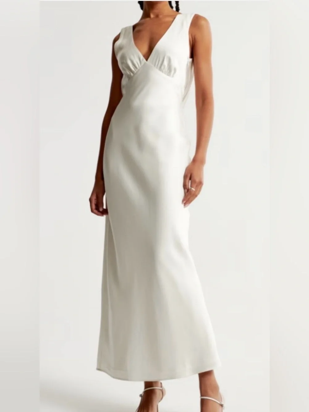Abercrombie & Fitch Ivory Maxi Slip Dress
